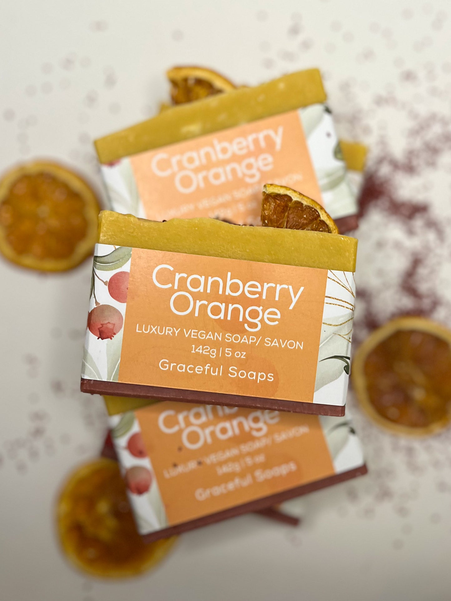 Cranberry Orange Handmade Soap - Festive Holiday Bar