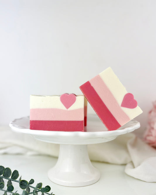 Love Pomegranate Champagne Soap - Romantic Handmade Bar - Graceful Soaps