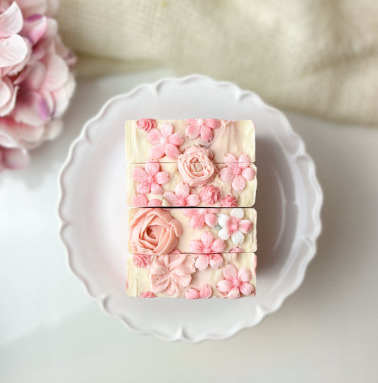 Blossoms Floral Handmade Soap - Romantic Garden Bar - Graceful Soaps