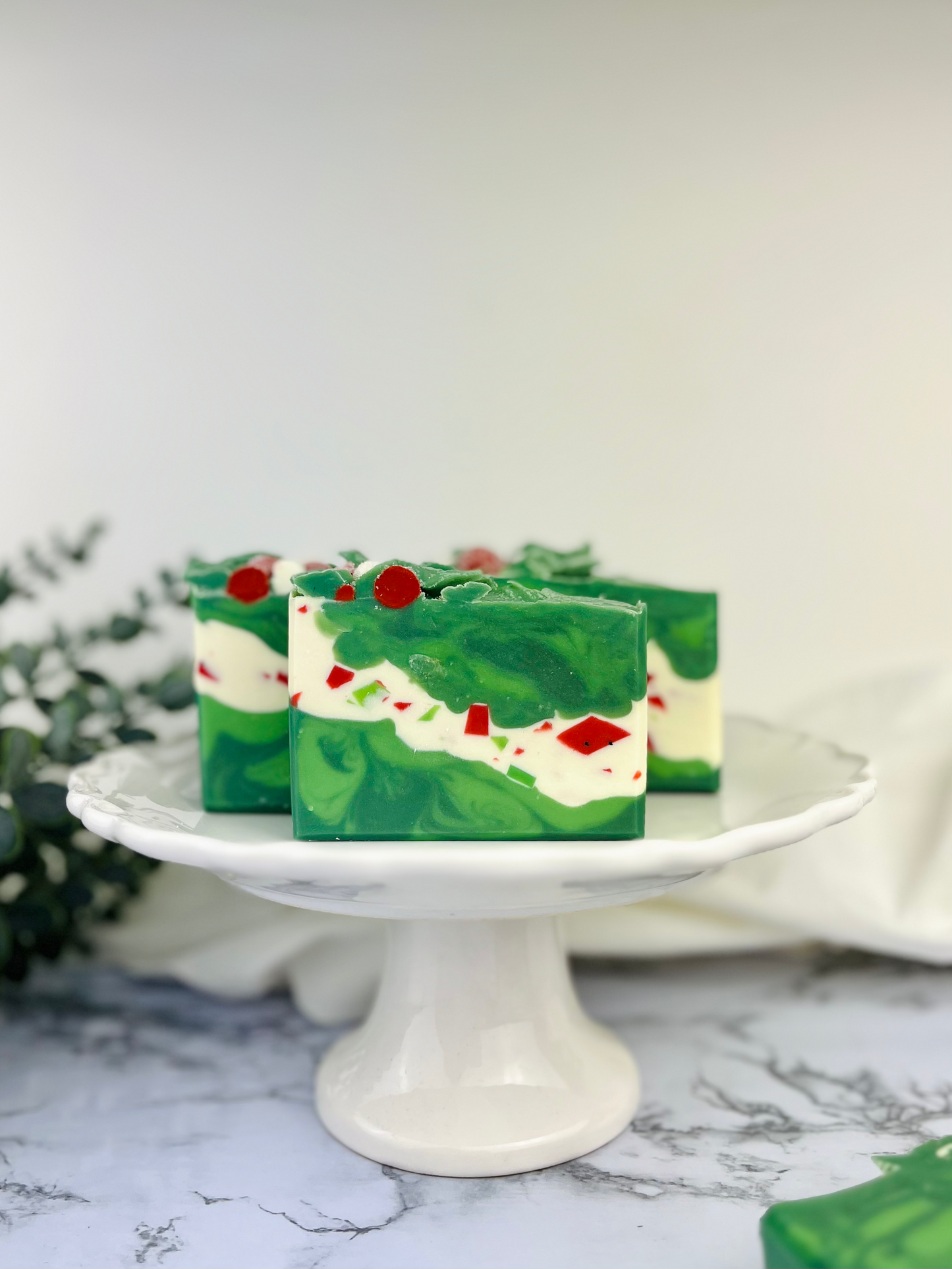 Holly Jolly Holiday Soap - Festive Cranberry Bar
