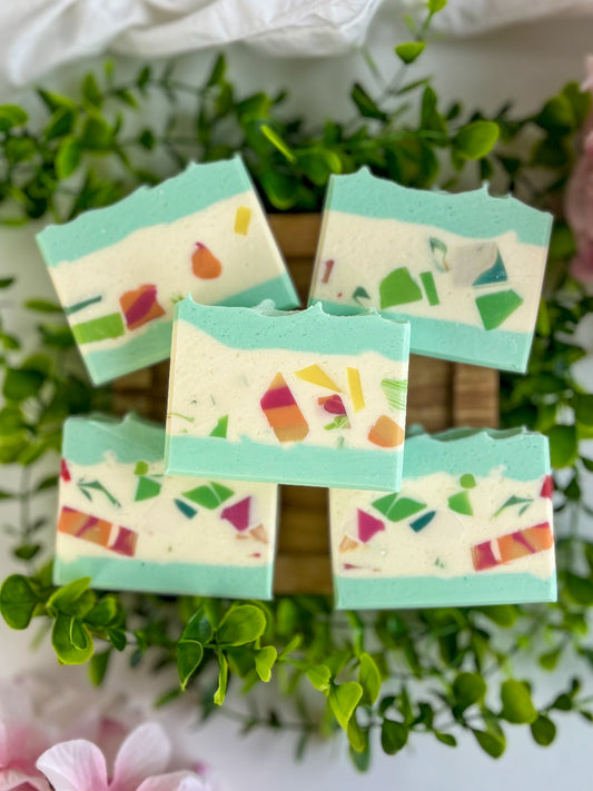 Sea Glass Handmade Soap with Summer Coastal Scent