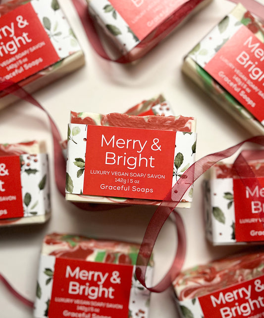 Merry & Bright Holiday Soap - Festive Handmade Bar