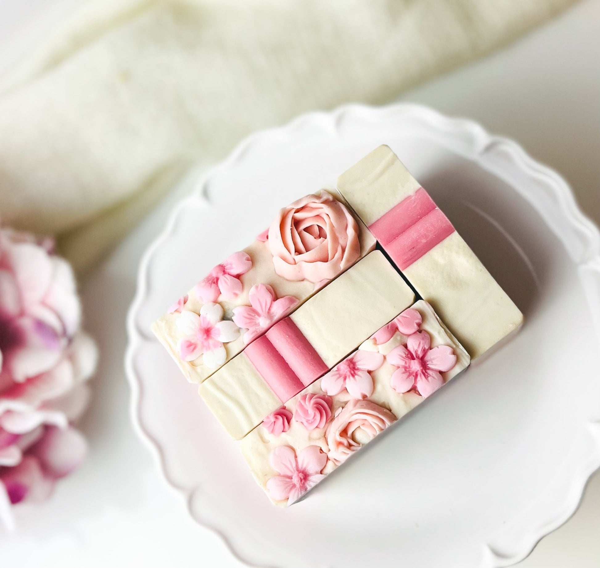 Blossoms Floral Handmade Soap - Romantic Garden Bar - Graceful Soaps