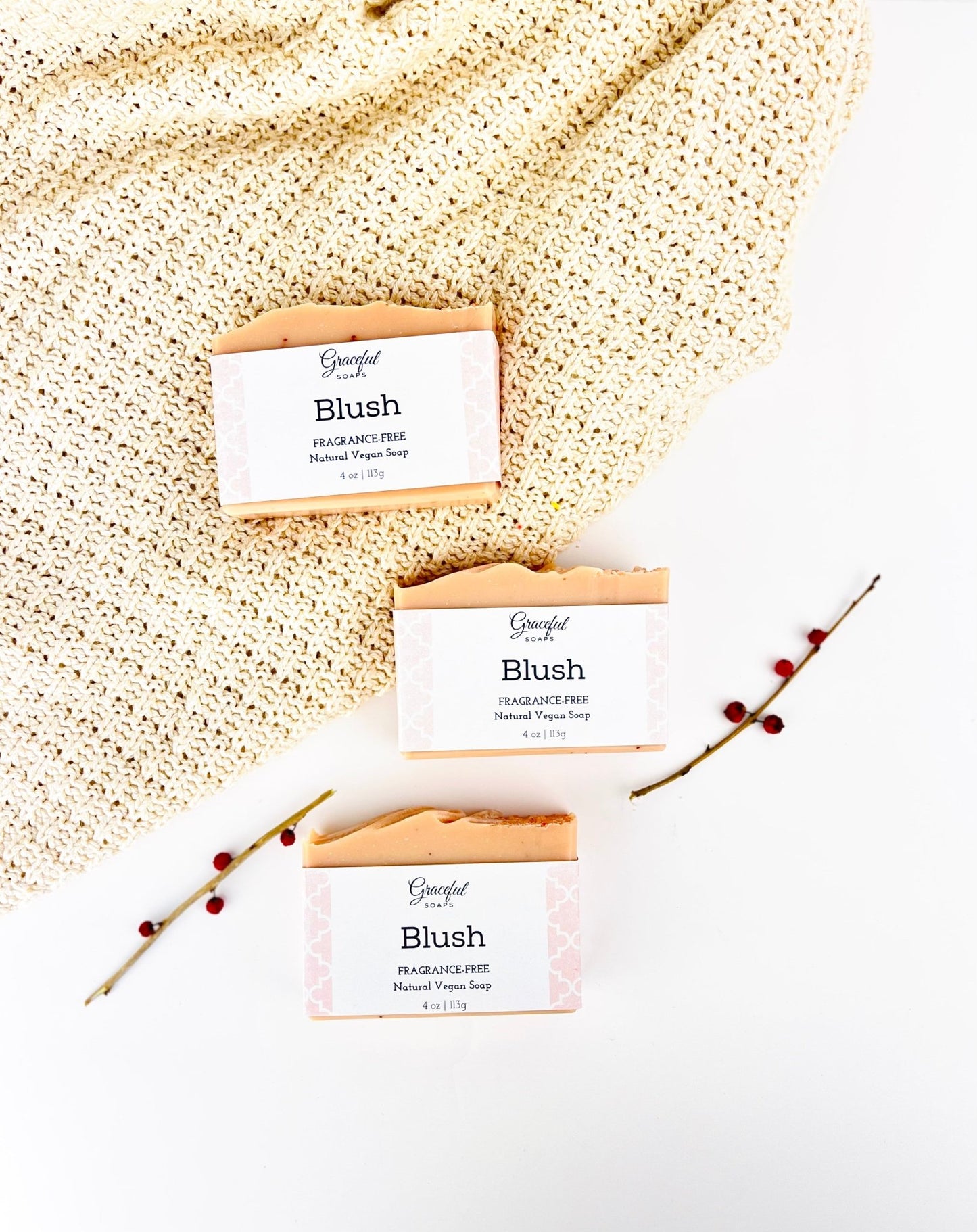 Blush Fragrance - Free Soap - Gentle Bar for Sensitive Skin - Graceful Soaps