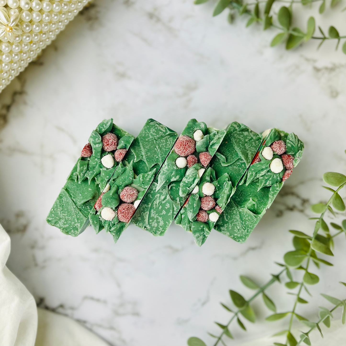 Holly Jolly Holiday Soap - Festive Cranberry Bar